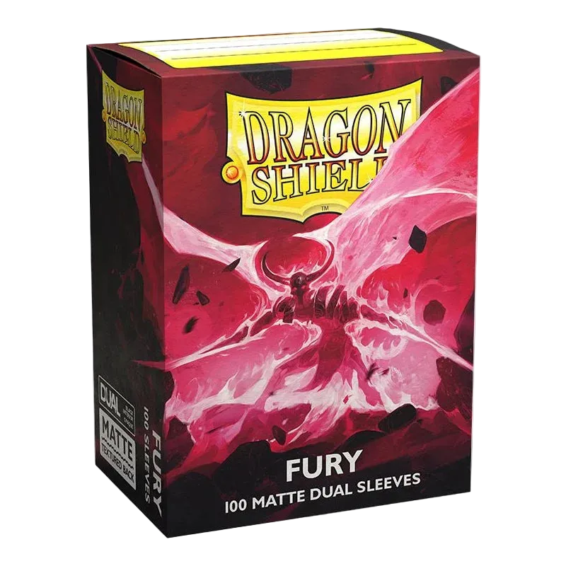 Dragon Shield - Standard Size Dual Matte Sleeves (100 Sleeves) Fury / Rød