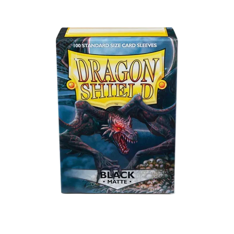 Dragon Shield - Standard Size Matte Sleeves (100 Sleeves) - Black / Sort