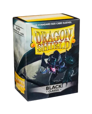 Matte Black Standard Size Dragon Shield Sleeves (100) -Sort
