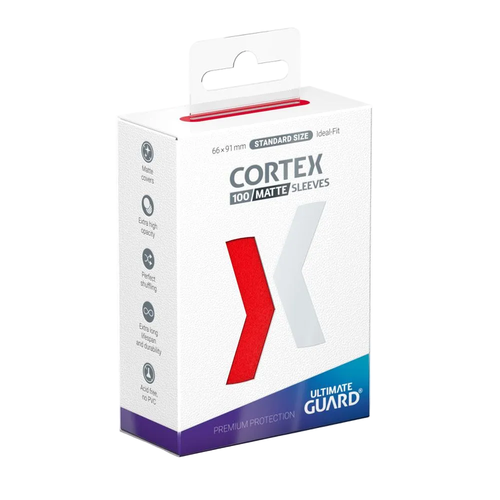 Ultimate Guard Cortex Sleeves Matte - Standard Size (100 Sleeves) - Red / Rød